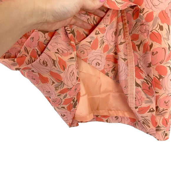 Vintage 80s Pendleton Skirt Womens Size 6 Small Midi Floral Orange Made In USA - Picture 5 of 11